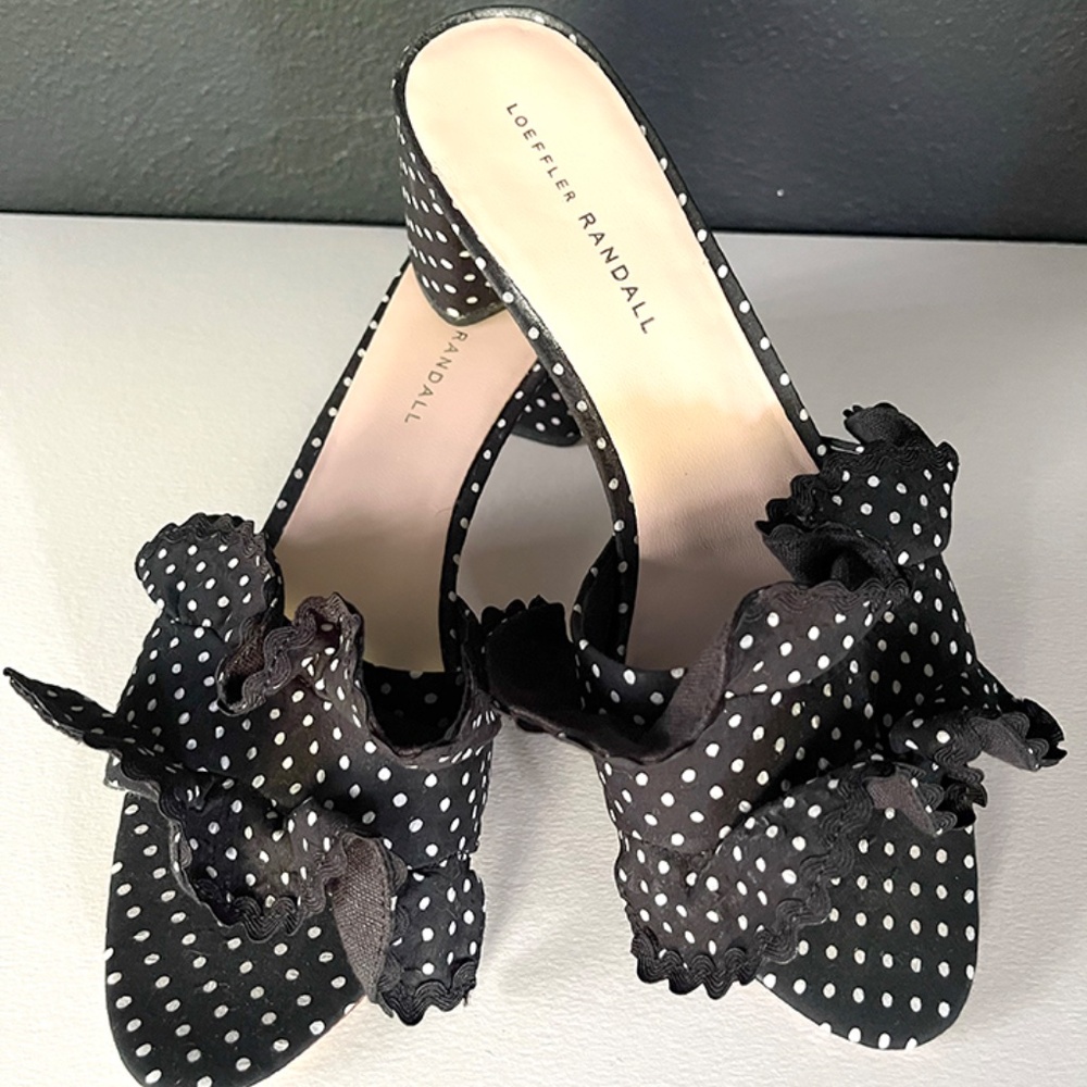 Black & White Polka Dot Vera Slide Sandal by Loeffler Randall